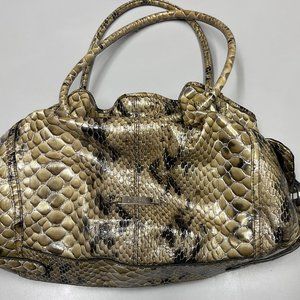 Cole Haan Genevieve Snakeskin Embossed Patent Leather Hobo Bag Never Used